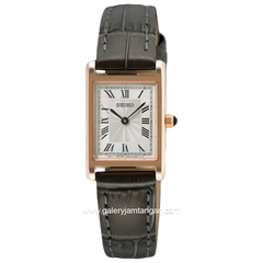 SEIKO SWR096P1 Tank White Dial Leather Strap