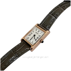 SEIKO SWR096P1 Tank White Dial Leather Strap