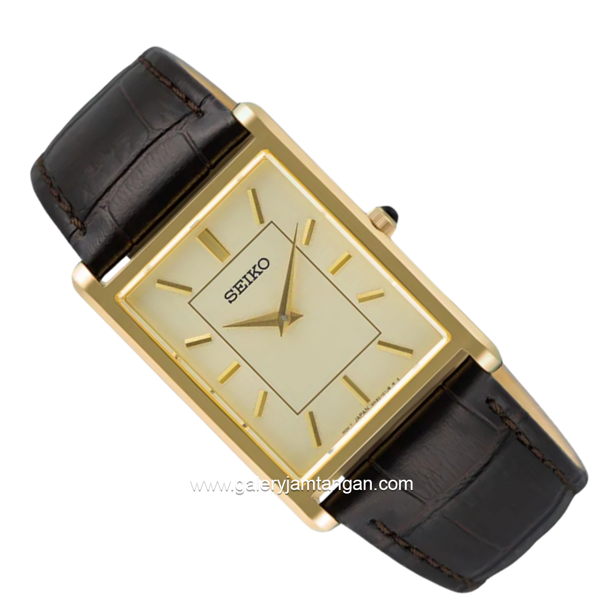 Seiko Classic SWR106P1 Tank Brown Leather Strap