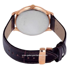 TISSOT TRADITION T063.610.36.038.00 Brown Rosegold Dial White Leather Strap