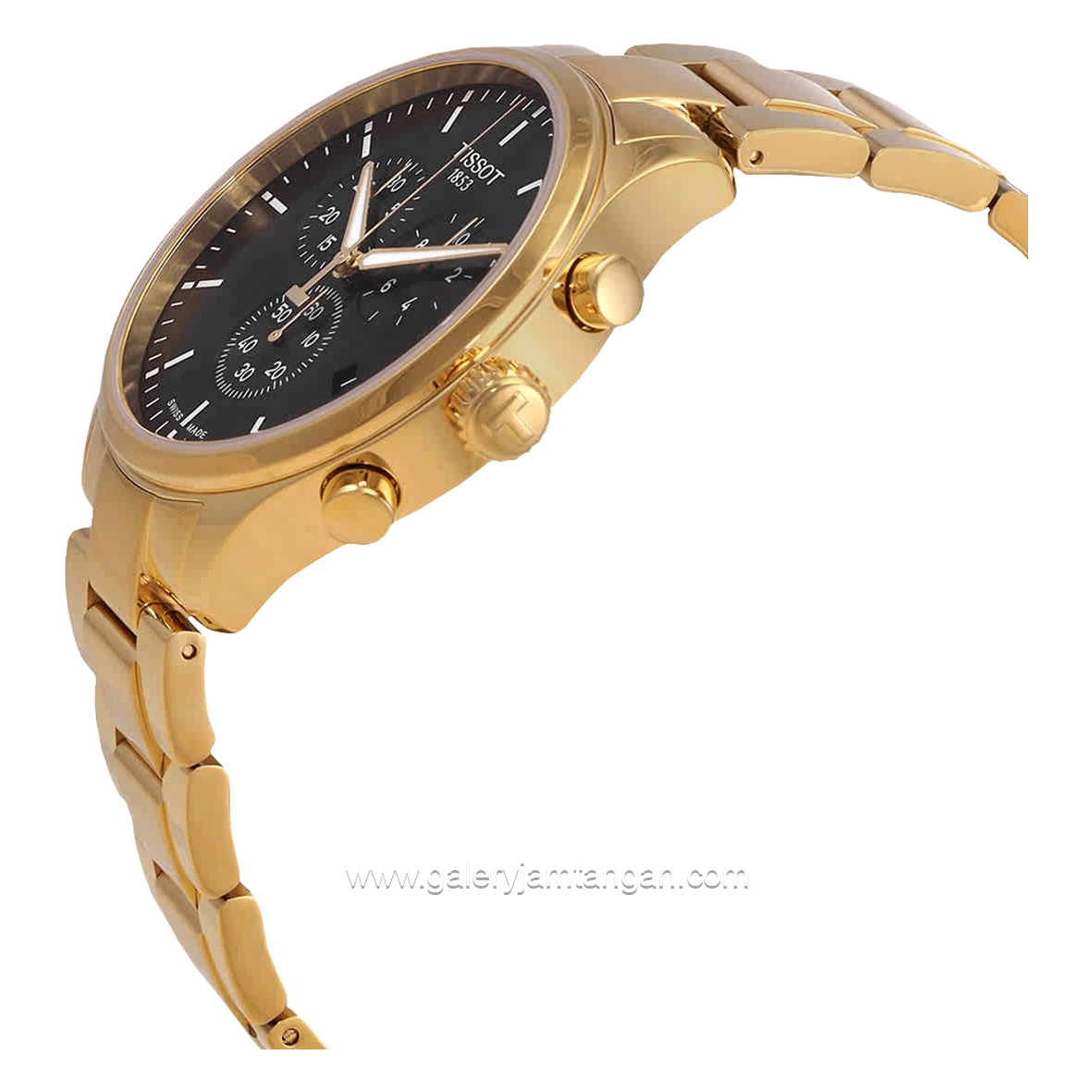 TISSOT CHRONO T116.617.33.051.00 Gold Dial Black Stainless Steel