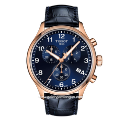 TISSOT CHRONO T116.617.36.042.00 Blue Rosegold Leather Strap