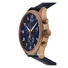 TISSOT CHRONO T116.617.36.042.00 Blue Rosegold Leather Strap