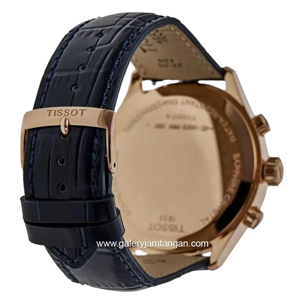TISSOT CHRONO T116.617.36.042.00 Blue Rosegold Leather Strap