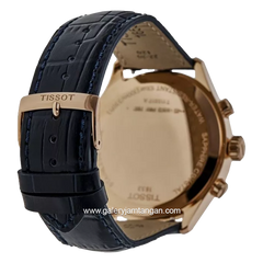 TISSOT CHRONO T116.617.36.042.00 Blue Rosegold Leather Strap