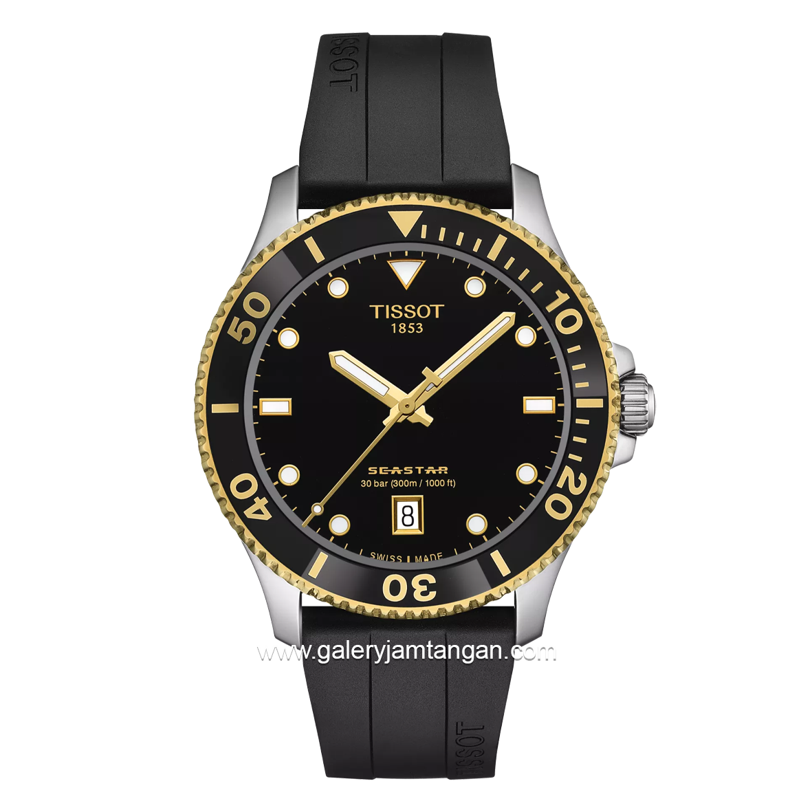 TISSOT SEASTAR T120.410.27.051.00 Black Silver Rubber Strap