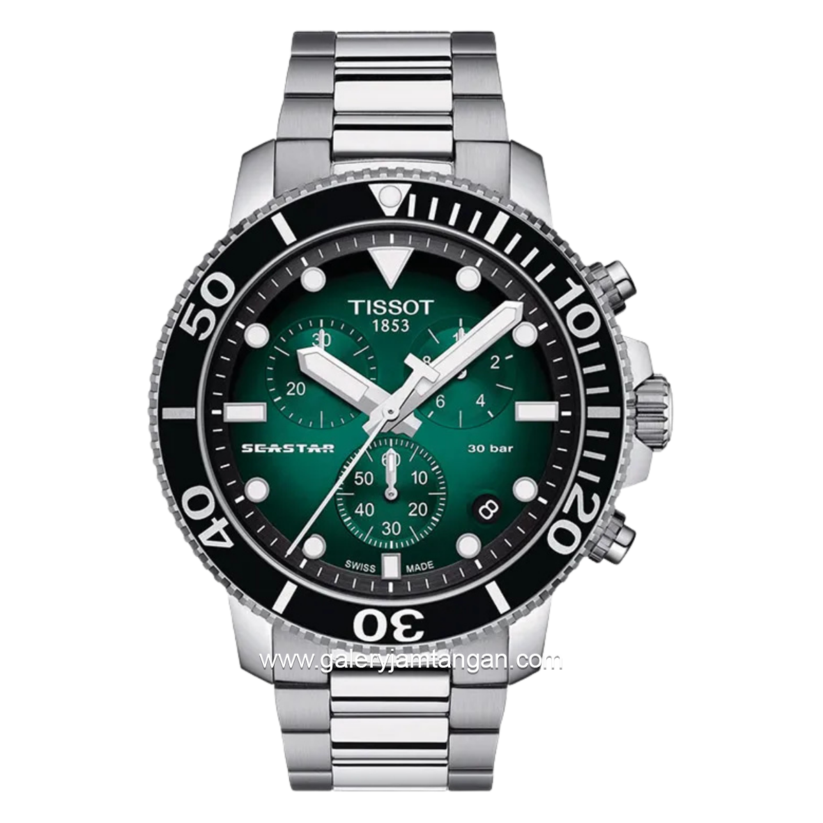 Tissot Seastar T120.417.11.091.01 Silver Dial Green Swiss Made
