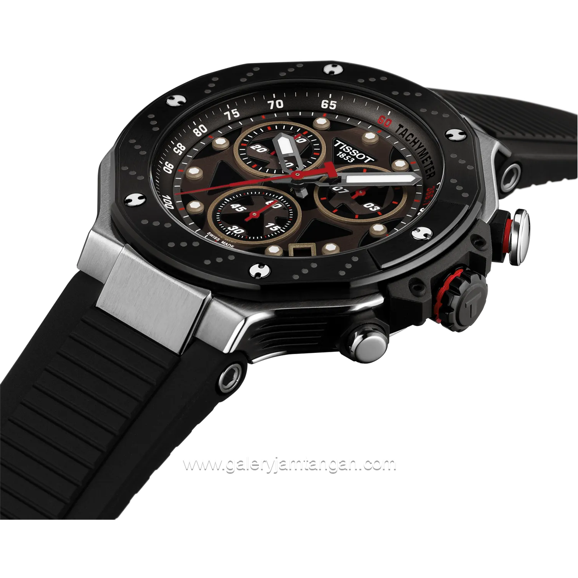 TISSOT T-RACE T141.417.27.081.00 Black Silver Rubber Strap