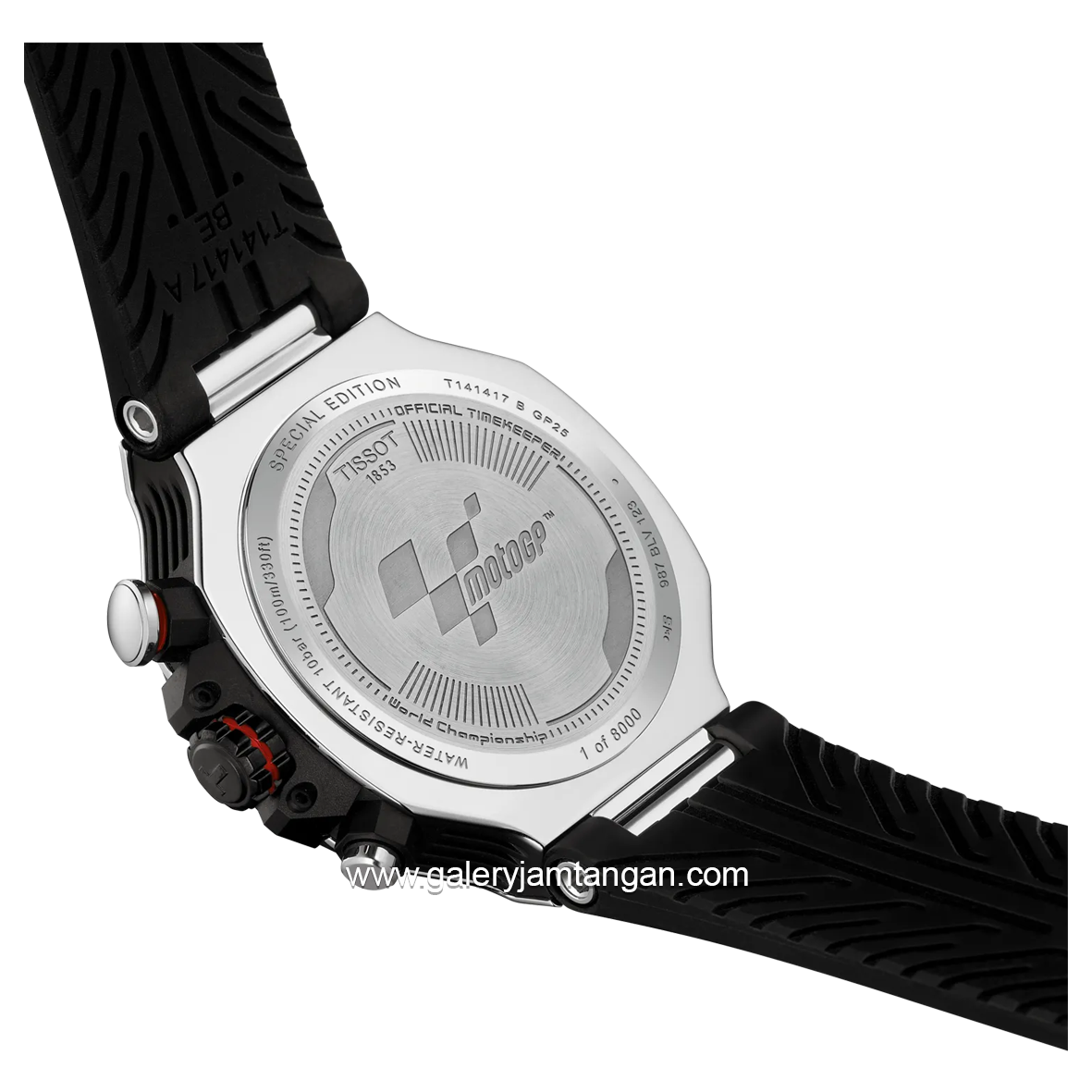 TISSOT T-RACE T141.417.27.081.00 Black Silver Rubber Strap