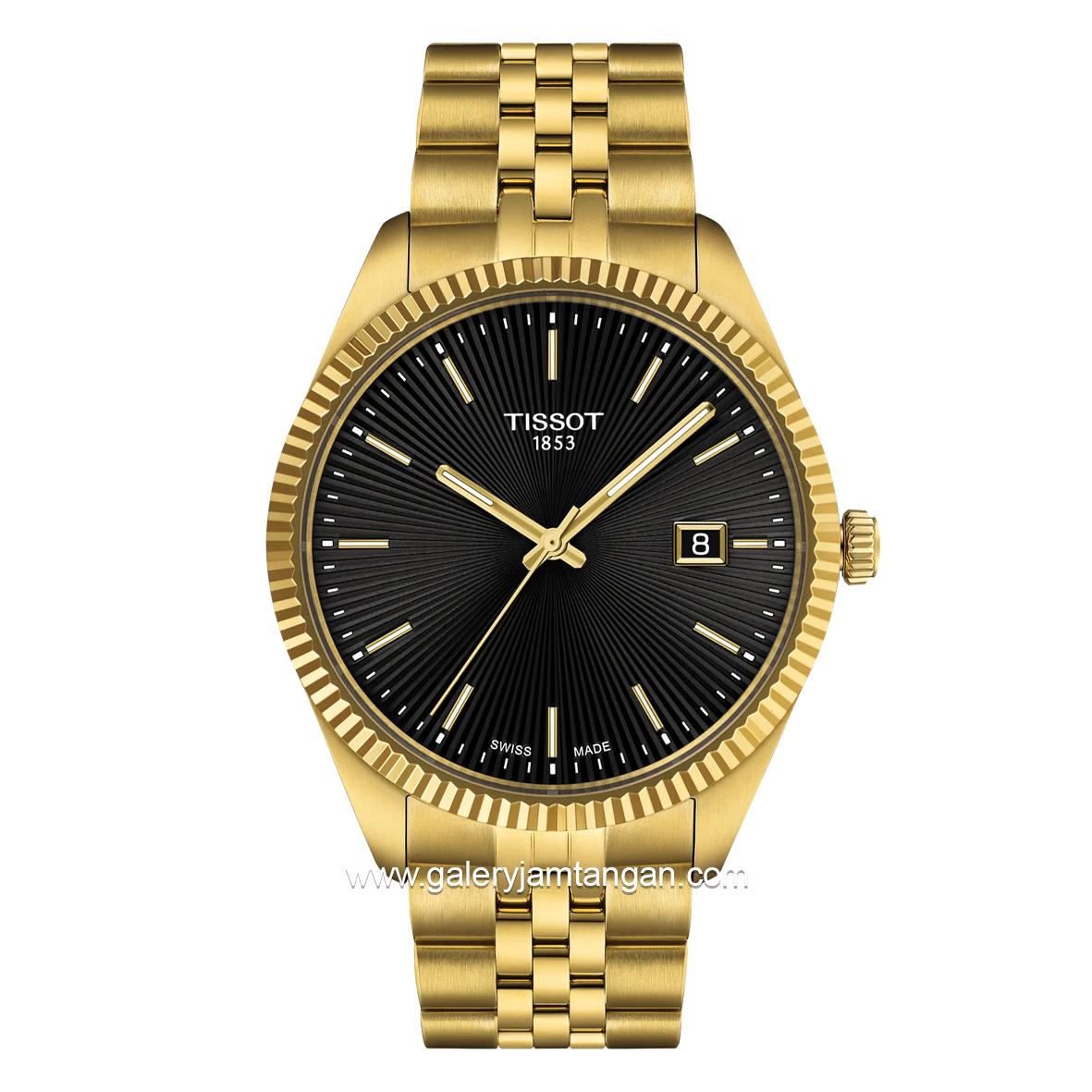 TISSOT BALLADE T156.410.33.051.00 Gold Dial Black Stainless Steel