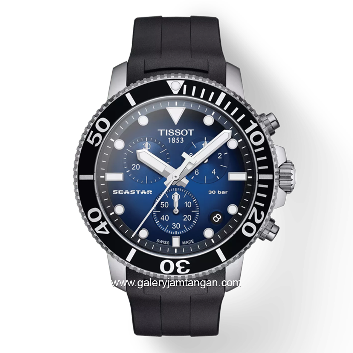 TISSOT TS T120.417.17.041.00 Chronograph Black Dial Blue Rubber Strap