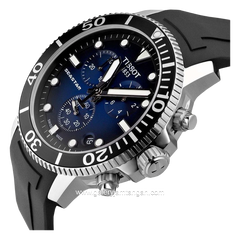 TISSOT TS T120.417.17.041.00 Chronograph Black Dial Blue Rubber Strap