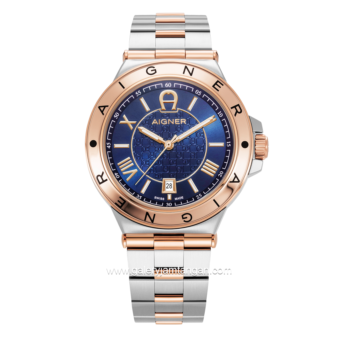 AIGNER TRIESTE 2 AGW.243005 Silver Rosegold Dial Blue Watch Swiss Made
