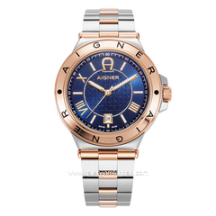 AIGNER TRIESTE 2 AGW.243005 Silver Rosegold Dial Blue Watch Swiss Made