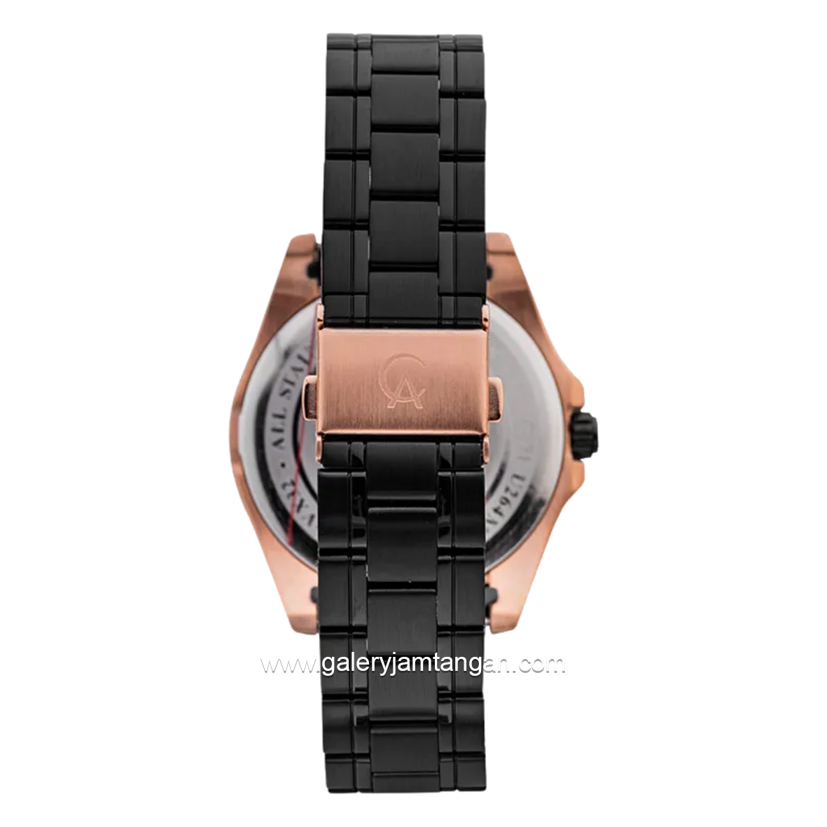 Alexandre Christie AC 8659 LDBBRBA Black Rosegold Stainless Steel Strap