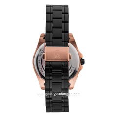 Alexandre Christie AC 8659 LDBBRBA Black Rosegold Stainless Steel Strap
