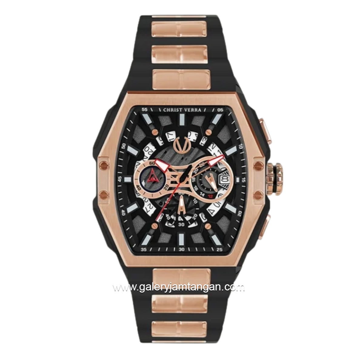 CHRIST VERRA CV 12381G-18 Black Gold Stainless Steel Strap