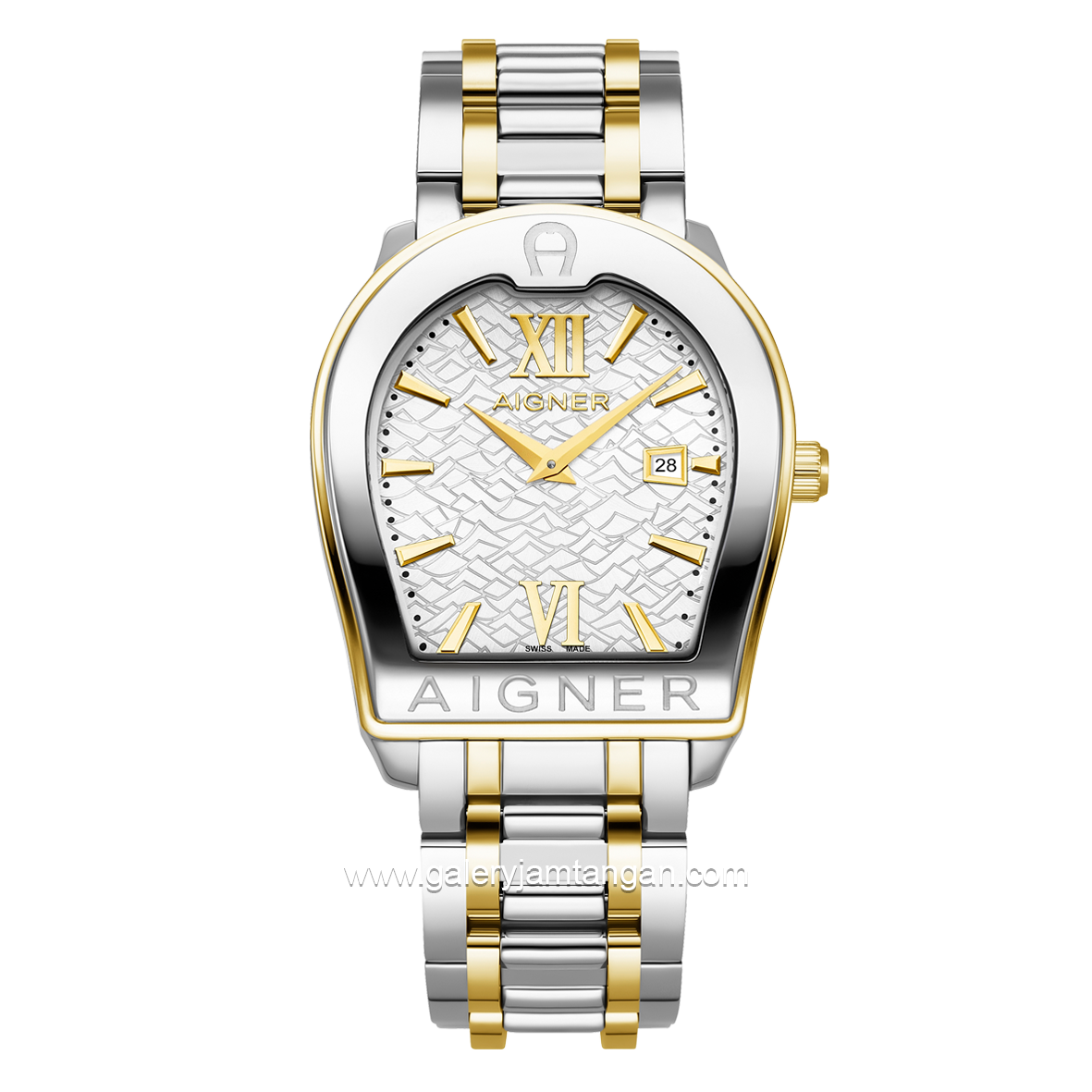 AIGNER VERONA DUE AGW.260002 Silver Gold Watch Swiss Made