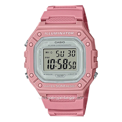 Casio General Illuminator W-218HC-4AVDF Pink Rubber Strap