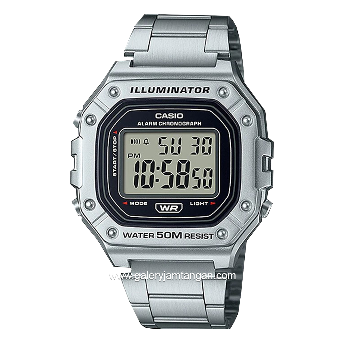 CASIO W-218HD-1AVDF Silver Stainless Steel