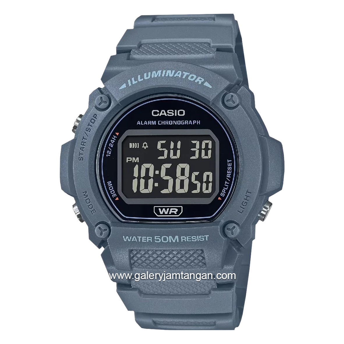 CASIO W-219HC-2BVDF Blue Rubber Strap