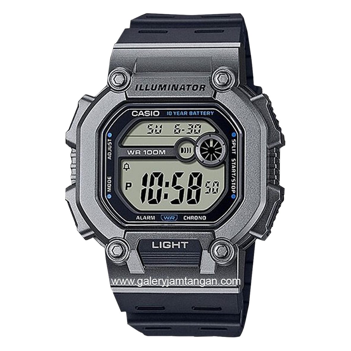 CASIO W-737H-1A2VDF Black Rubber Strap