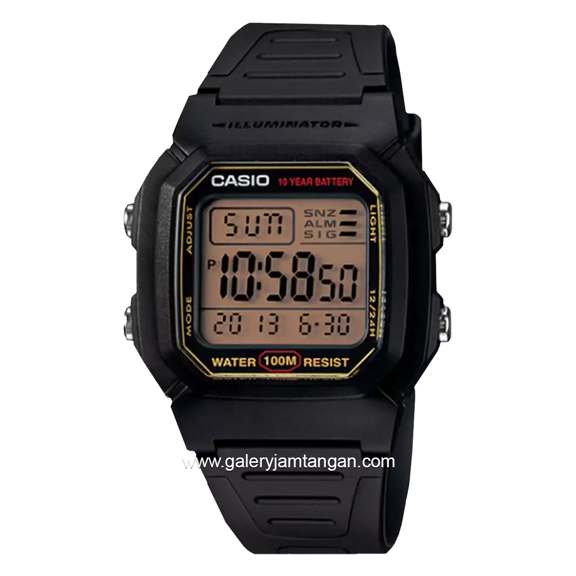 CASIO W-800HG-9AVDF Black Rubber Strap