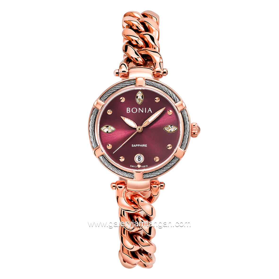 BONIA BNB10816-2567S Rosegold Dial Purple Sapphire Crystal Stainless Steel