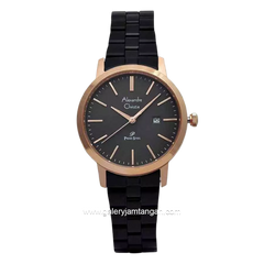 Alexandre Christie AC 1007 LDBBRBA Black Rosegold Stainless Steel Strap