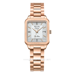 Alexandre Christie AC 2A79 LD Primo Passion Rosegold Dial White Stainless Steel Strap