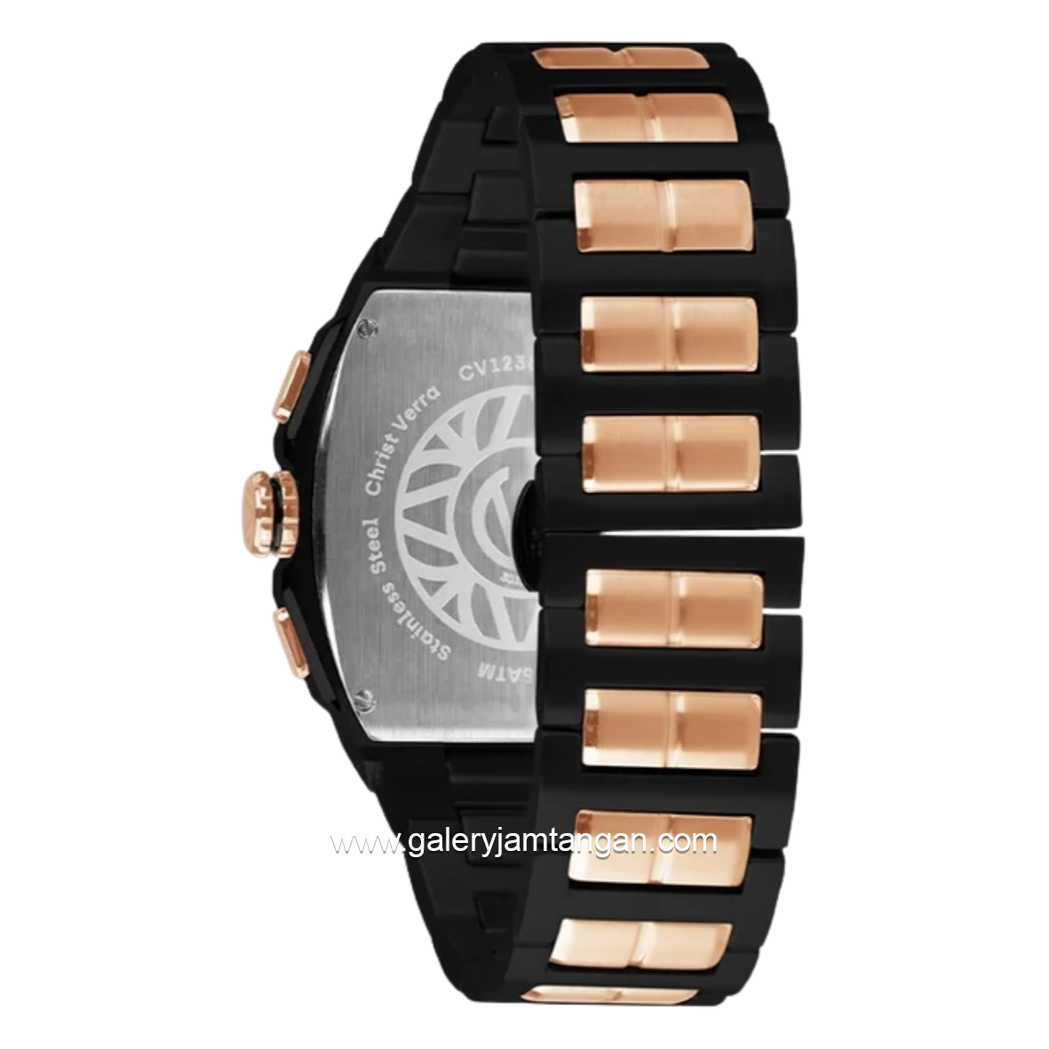CHRIST VERRA CV 12381G-18 Black Gold Stainless Steel Strap