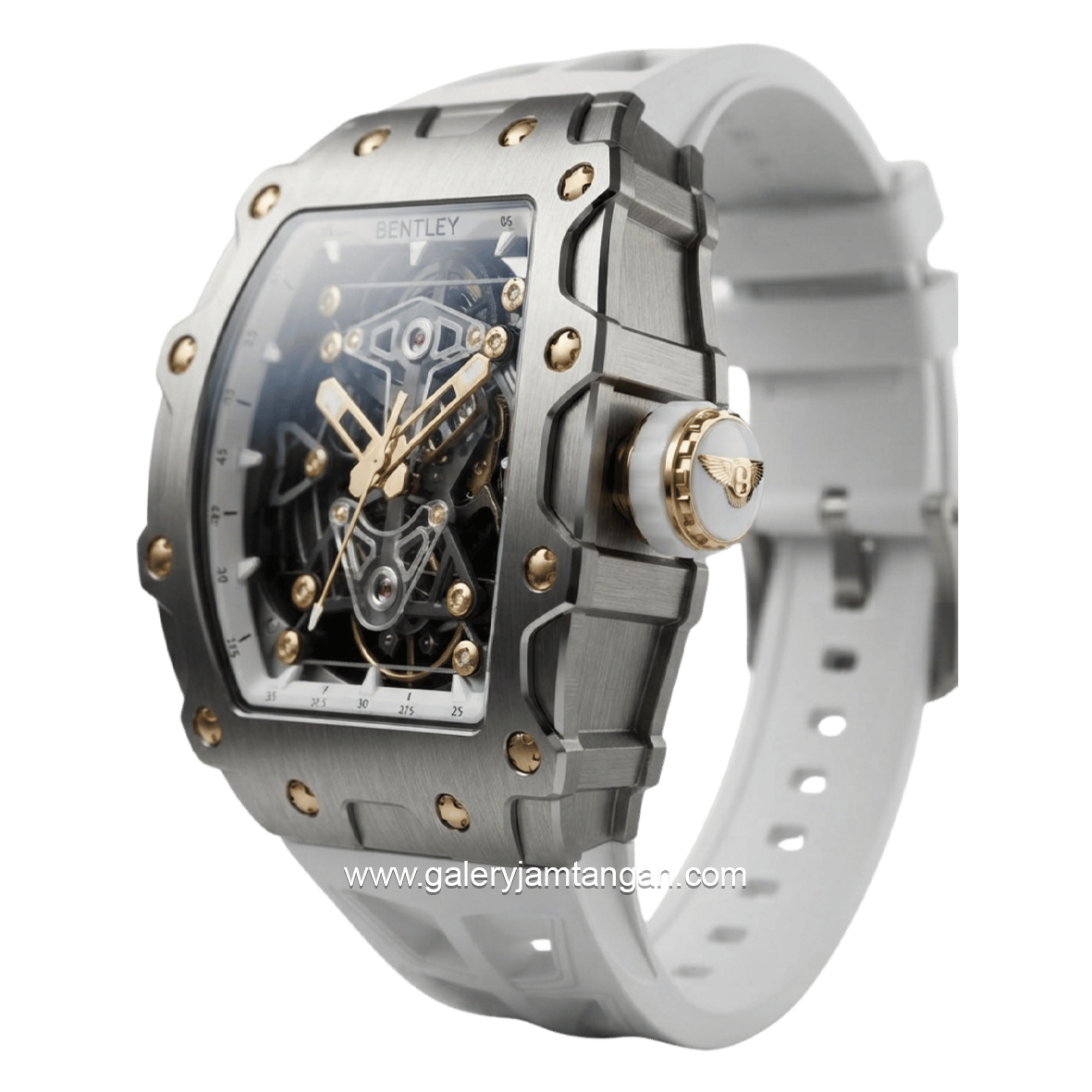 BENTLEY THE VIBRANCE BL-71-73 Automatic White Gold Rubber Strap