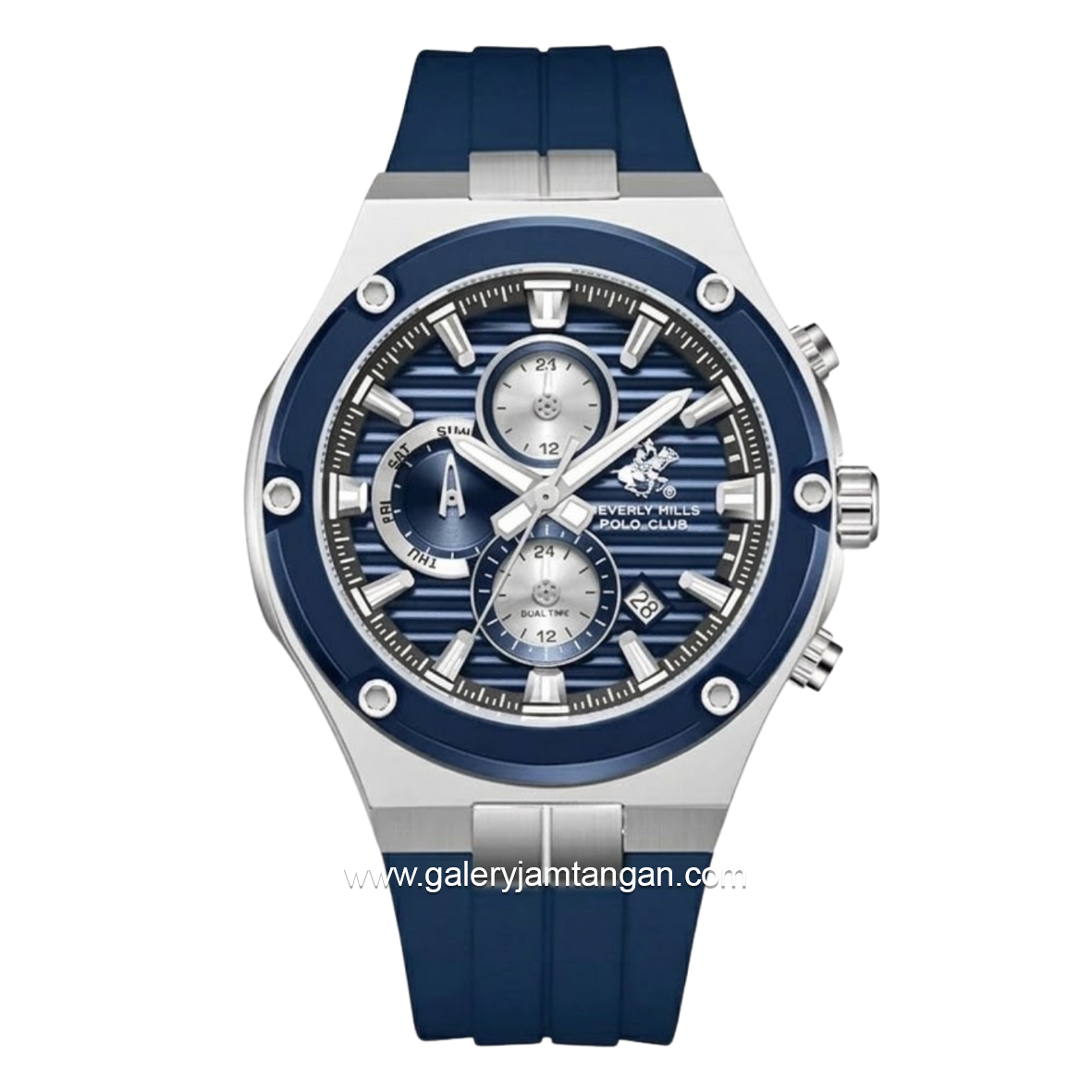 BEVERLY HILLS POLO CLUB BHPC BP3822X.399 Blue Silicone Strap Men's Watches