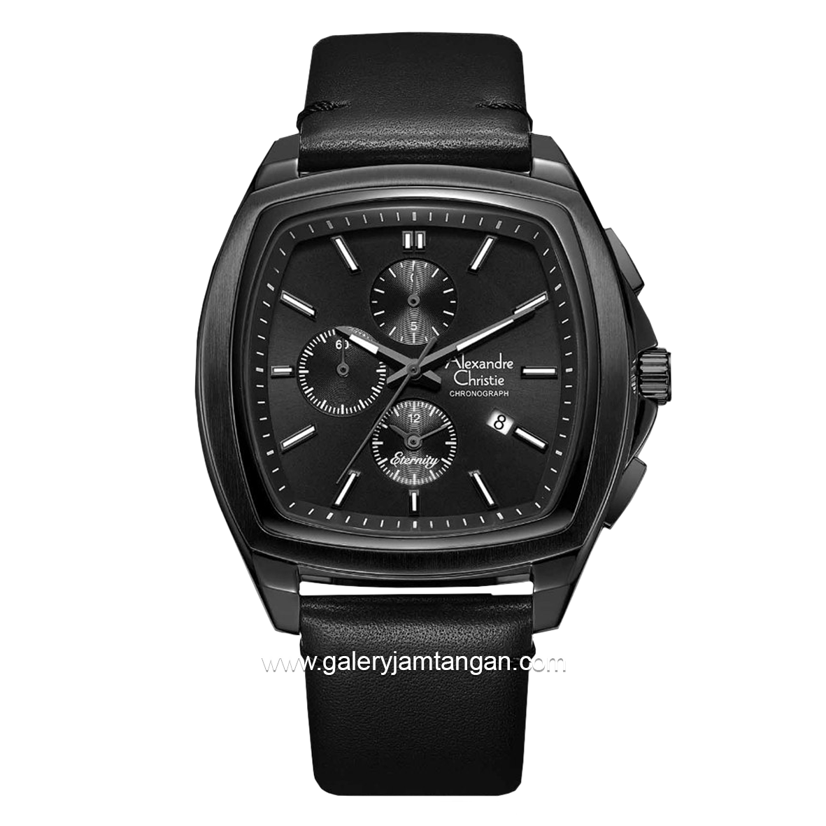 Alexandre Christie AC 6616 MC Black Chronograph Leather Strap