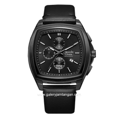 Alexandre Christie AC 6616 MC Black Chronograph Leather Strap