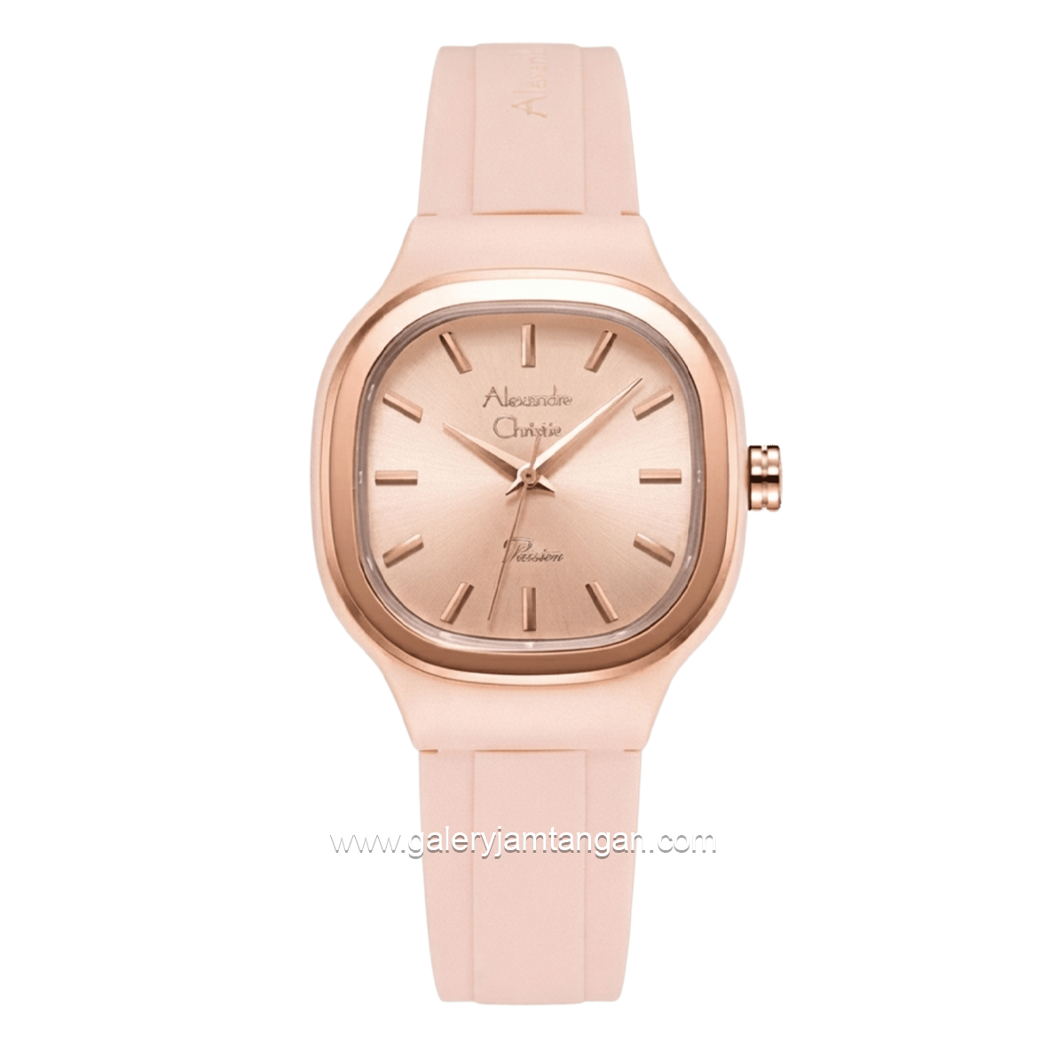 Alexandre Christie Passion AC 2B77 LH RRGLK Ladies Rose Gold Rubber Strap