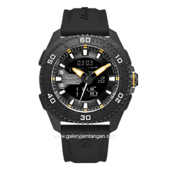 Alexandre Christie AC 9502 MHRIPBAYL Black Jarum Yellow Rubber Strap