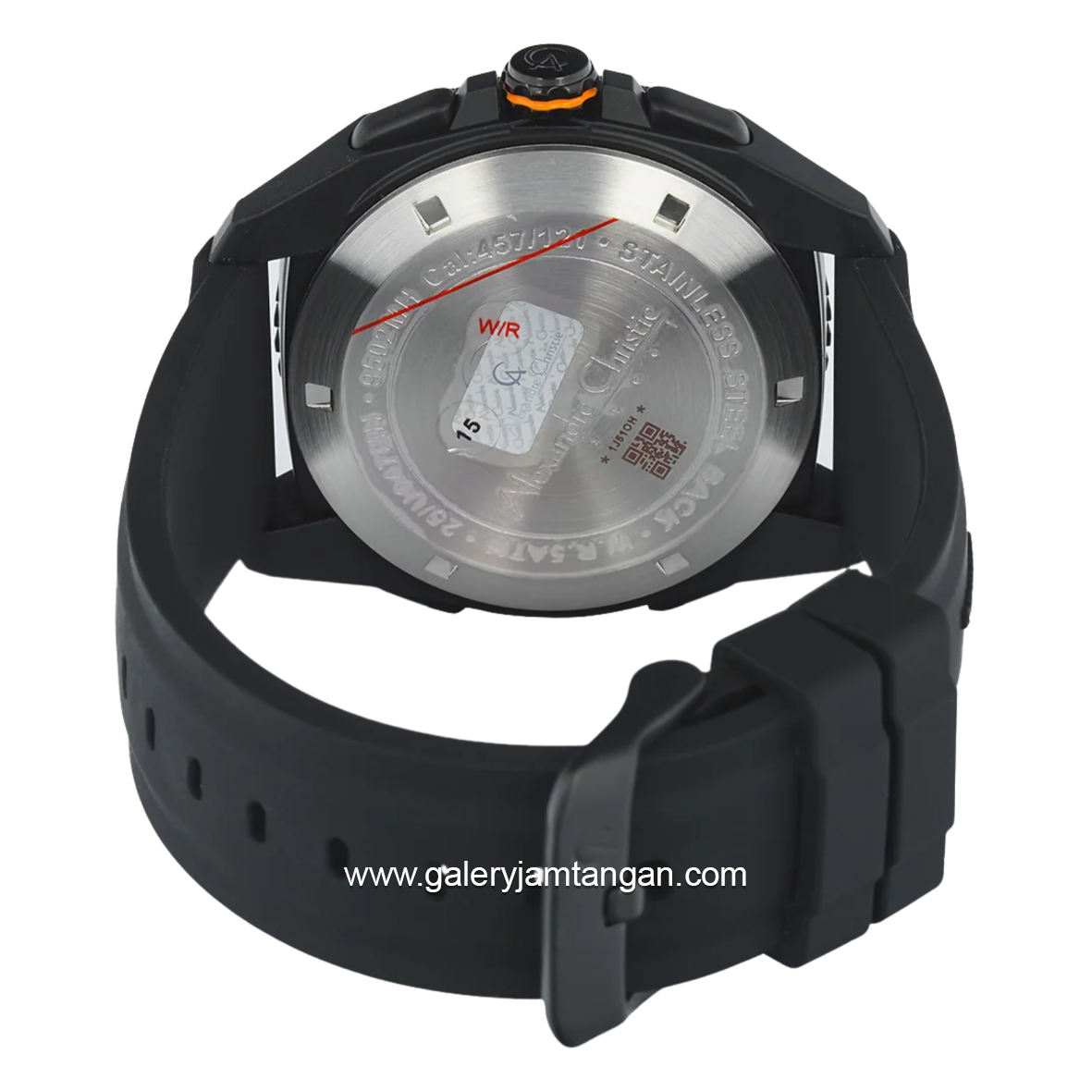 Alexandre Christie AC 9502 MHRIPBAYL Black Jarum Yellow Rubber Strap