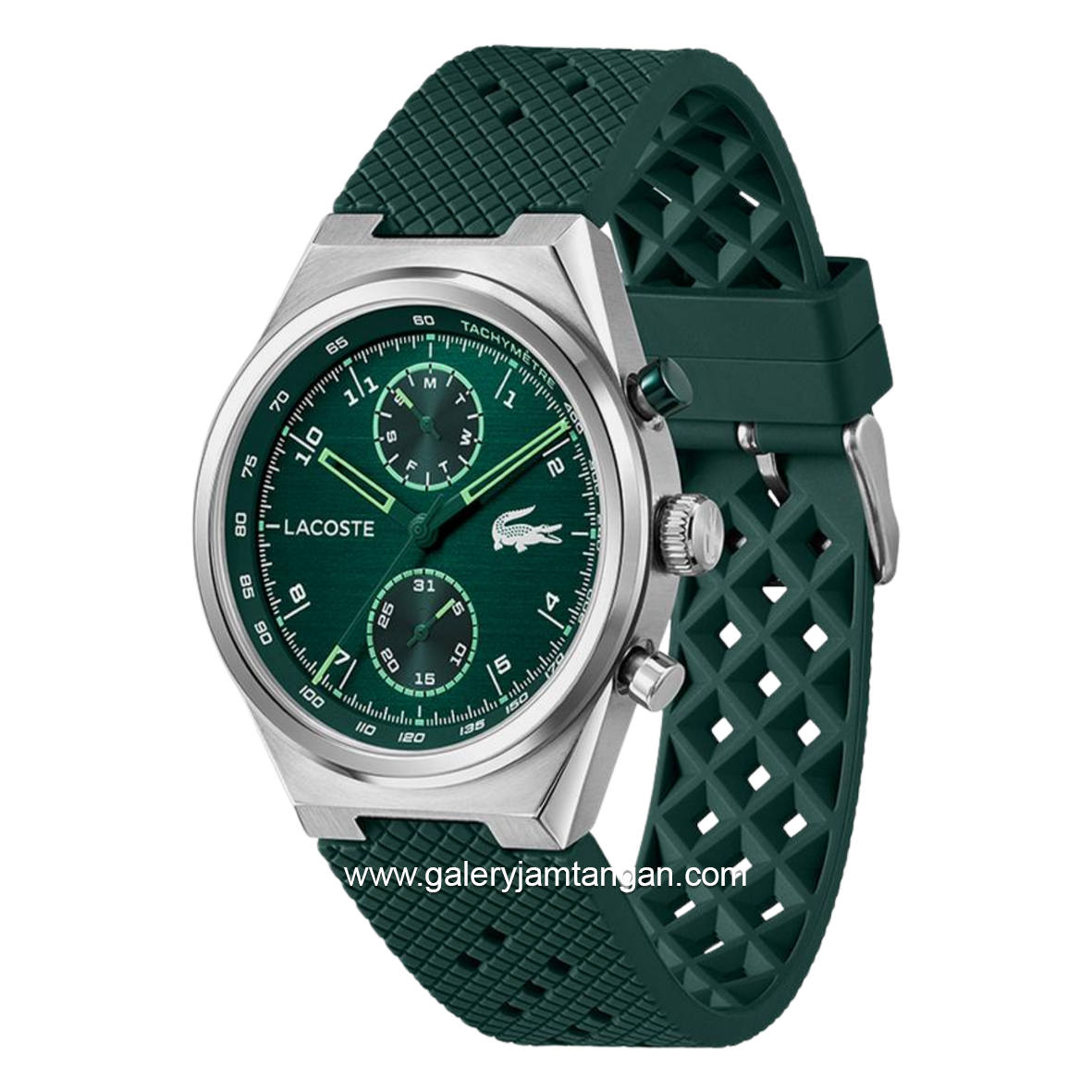 LACOSTE LINE RACER 2011497 Dial Green Rubber Strap