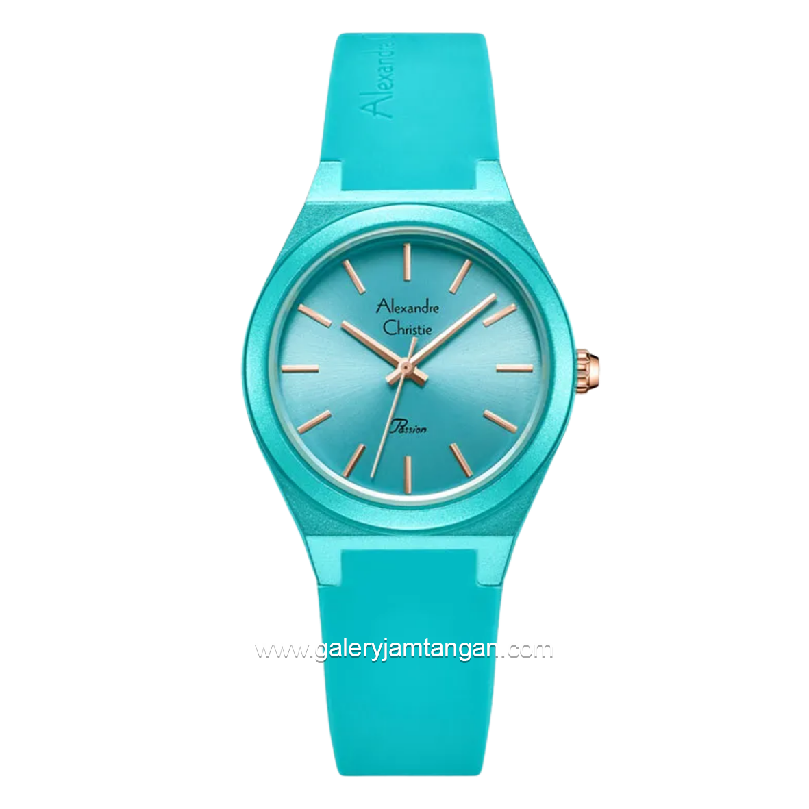 Alexandre Christie Passion AC 2A07 LH RRGLB Light Blue Dial Light Blue Rubber Strap