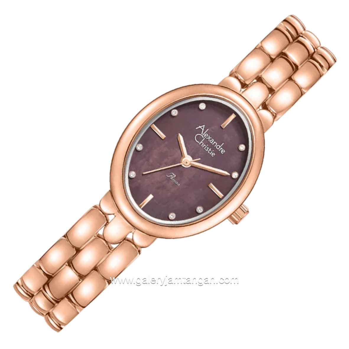 Alexandre Christie Passion AC 2C15 LH BRGMO Purple Dial Rose Gold Stainless Steel Strap