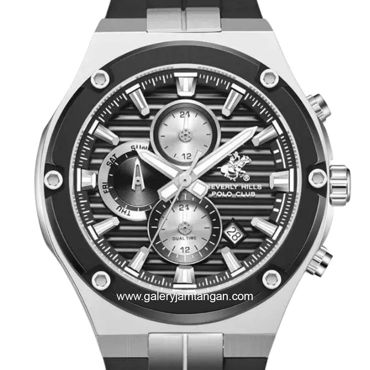 BEVERLY HILLS POLO CLUB BHPC BP3822X.351 Black Silicone Strap