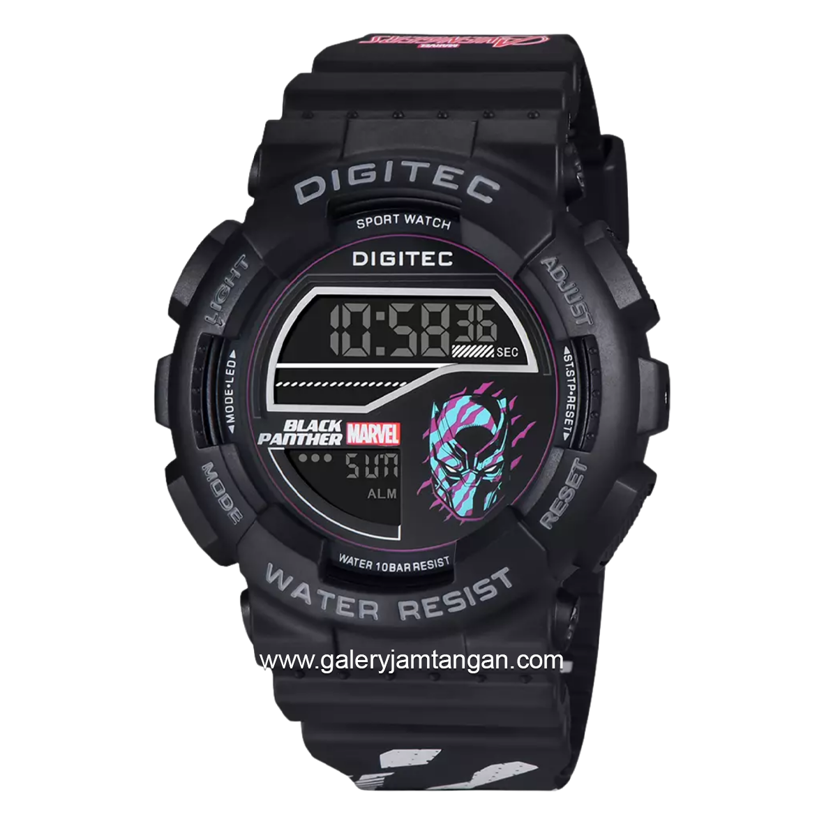 DIGITEC DG-5210T-MV BK-4B MARVEL Digital Black Rubber Strap