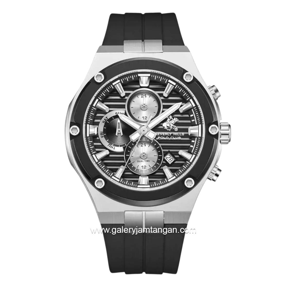 BEVERLY HILLS POLO CLUB BHPC BP3822X.351 Black Silicone Strap