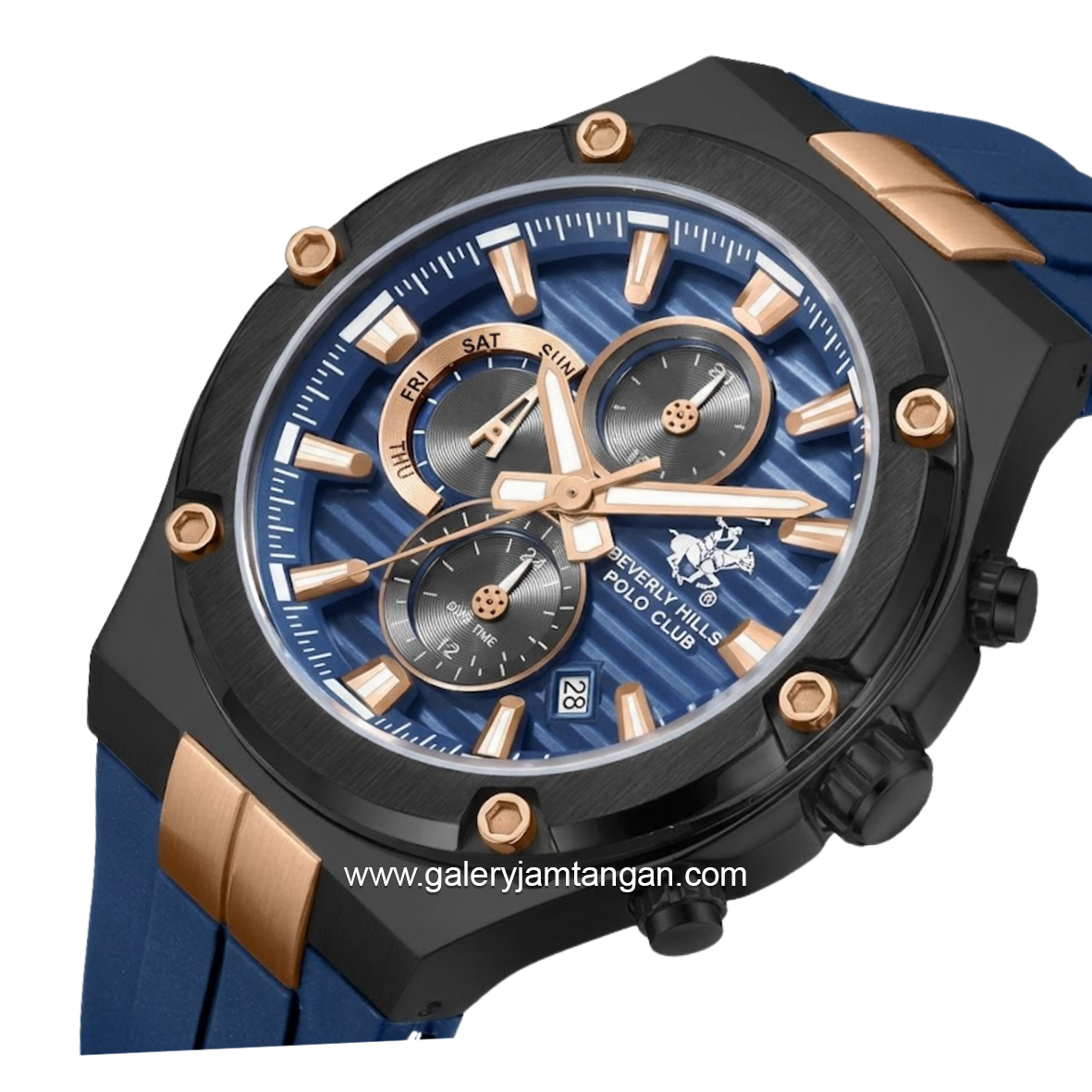 BEVERLY HILLS POLO CLUB BHPC BP3822X.699 Black Gold Silicone Strap