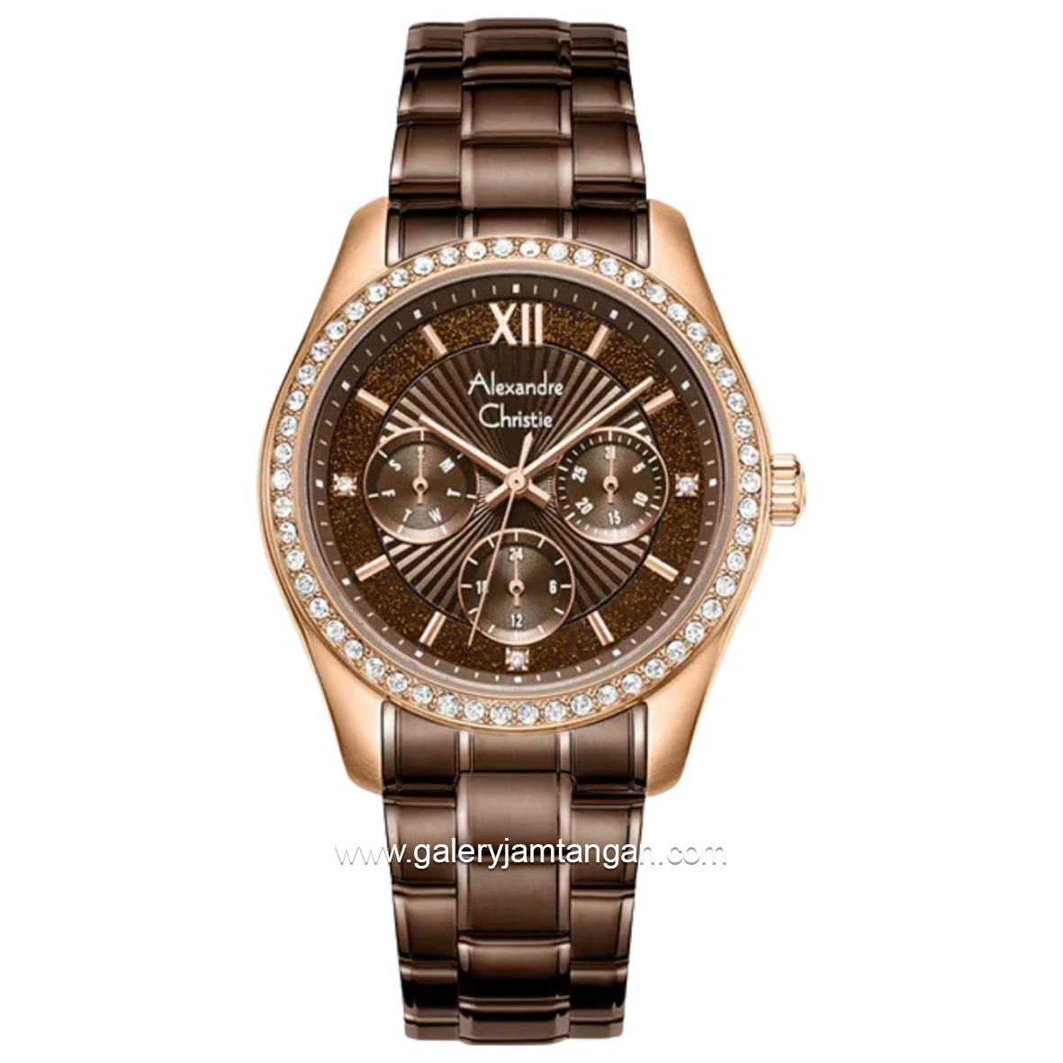 Alexandre Christie ACF 2645 BF Brown Rosegold Stainless Steel Strap