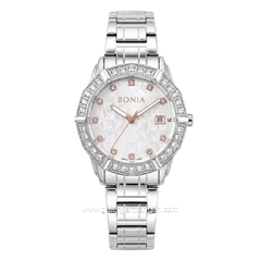 BONIA ROSSO BNR10988-2317S Silver Dial White Stainless Steel Strap