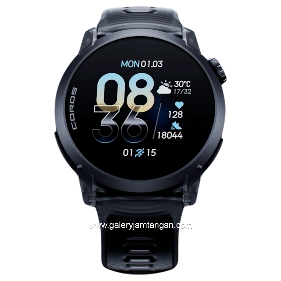 Coros Pace 4 Black Crystal Silicone Strap
