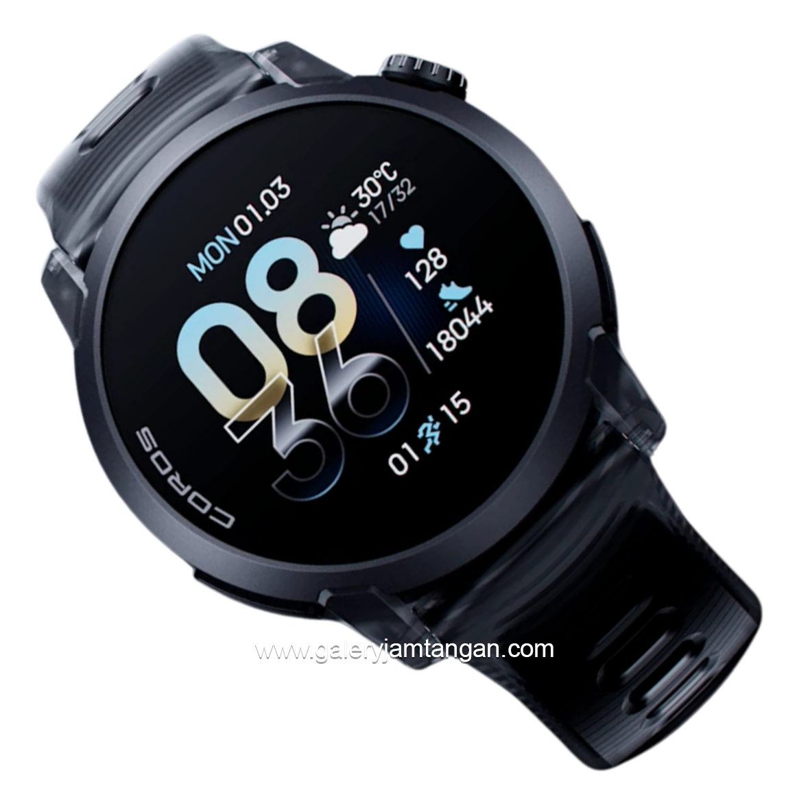 Coros Pace 4 Black Crystal Silicone Strap