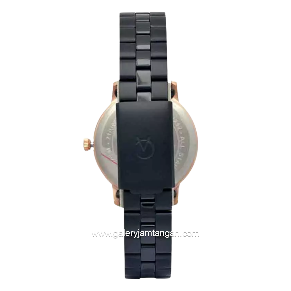Alexandre Christie AC 1007 LDBBRBA Black Rosegold Stainless Steel Strap